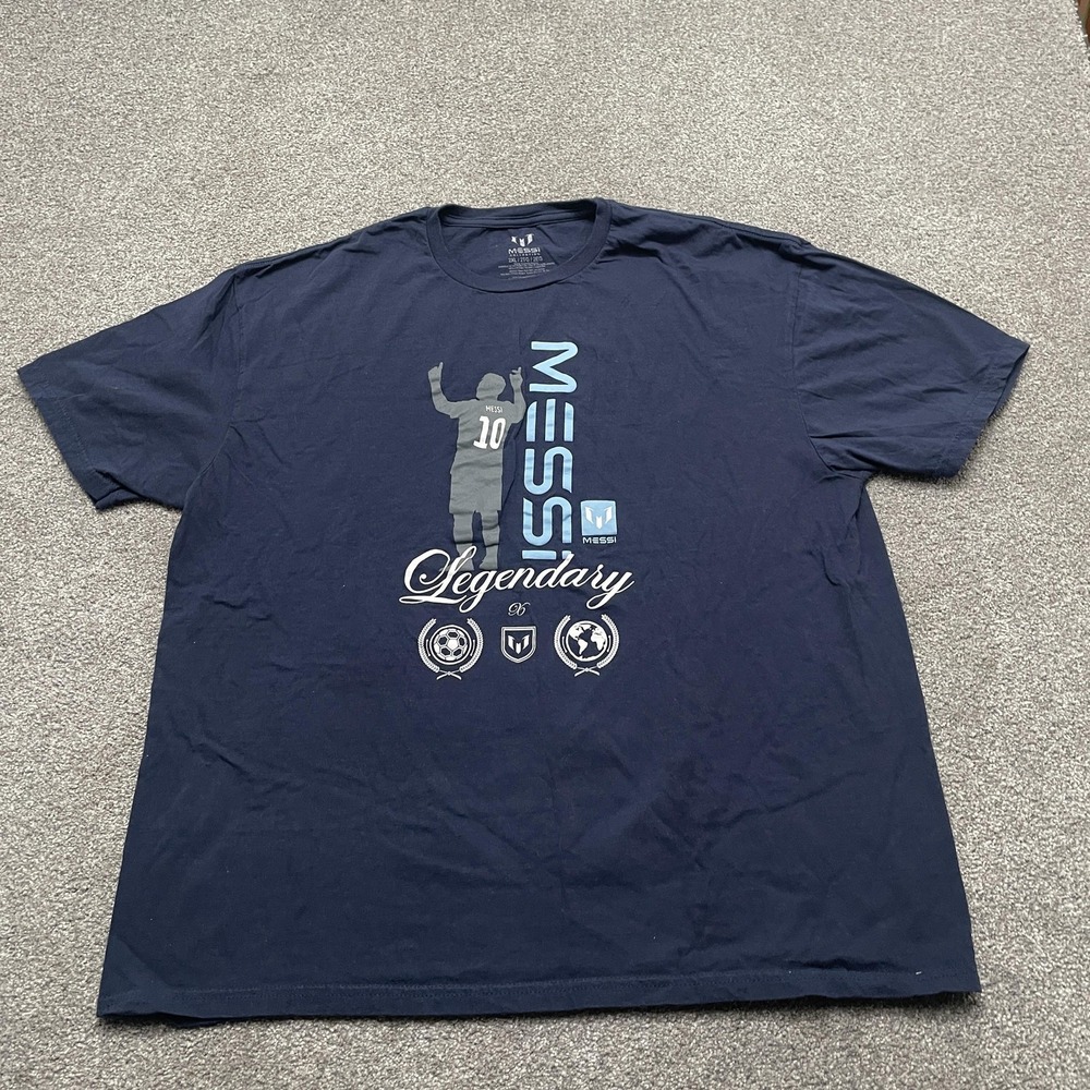 Messi Collection Shirt Mens 2XL Navy Legendary Graphic Soccer Football T-Shirt